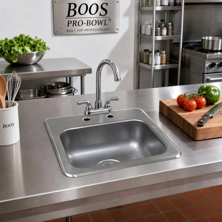 Product image #2 for John Boos Pro-Bowl Drop-In Single-Compartment Hand Sink with 12-1/2 x 10-1/2 x 6-Inch Bowl