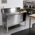 Thumbnail image #2 for John Boos Enclosed Work Table with Sliding Doors, 72 x 24 Inch, 14-Gauge 300 Series Stainless Steel Top, 5 Inch Backsplash