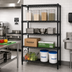 Thumbnail image #2 for Quantum Stationary Wire Shelving Starter Kit, 72W x 21D x 63H, Black Epoxy Antimicrobial Finish