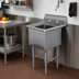 Thumbnail image #2 for Advance Tabco Special Value Series 1-Compartment Stainless Steel Fabricated Sink with Legs, 30 x 24 x 14-Inch Bowl, No Drainboards