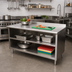 Thumbnail image #2 for Advance Tabco Special Value Economy Open Base Work Table with Mid-Shelf, 48 x 30 Inches, 5 Inch Backsplash