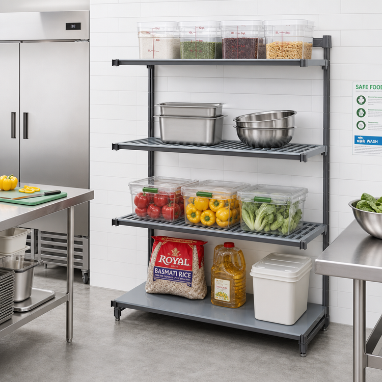 Product image #2 for Camshelving Basics Plus 4-Tier Add-On Polymer Shelving Unit, 24-Inch Deep x 30-Inch Wide x 84-Inch High, Vented and Solid, Brushed Graphite