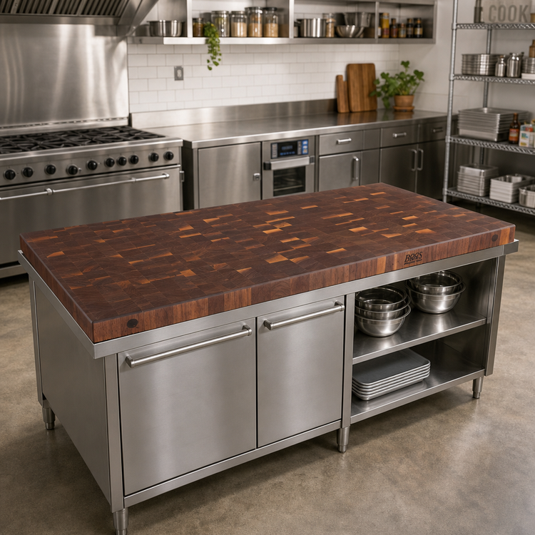 Product image #2 for Boos Block End Grain American Black Walnut Island Countertop with Beeswax Finish, 60 x 25 x 3 Inch