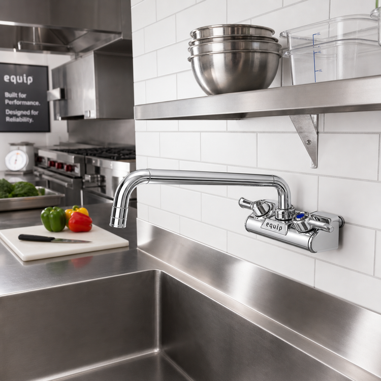 Product image #2 for equip 4-Inch Wall Mount Mixing Faucet with 12-Inch Swivel Gooseneck Spout