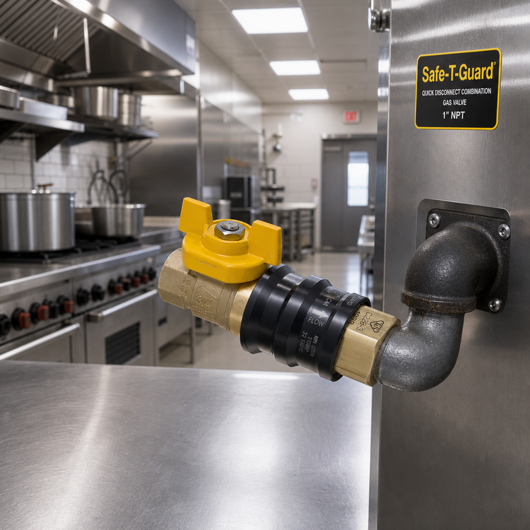 Product image #2 for Safe-T-Guard 1 Inch NPT Quick Disconnect Combination Gas Valve