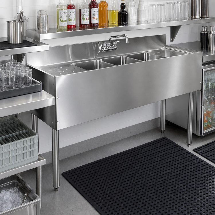 Product image #2 for Choice Three Compartment Underbar Sink Unit, 36-Inch W x 19-Inch D, Stainless Steel
