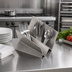 Thumbnail image #2 for American Metalcraft 2-Section Etched Stainless Steel Flatware Holder