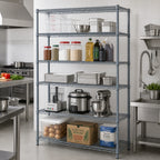 Thumbnail image #3 for Quantum WR86-2172GY-5 72"W x 21"D x 86"H 5-Shelf Wire Shelving Starter Unit, Stationary, Gray Epoxy Finish