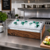 Thumbnail image #2 for Mid-Century Chrome Rectangular Wood Ice Housing with Clear Polycarbonate Pan