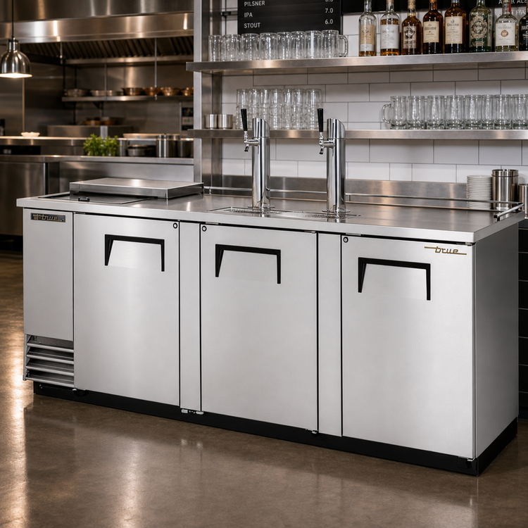 Product image #2 for True Club Top 4 Half-Barrel Draft Beer Cooler with 2 Beer Columns