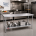Thumbnail image #2 for Duke Manufacturing 72-Inch x 24-Inch 16-Gauge Stainless Steel Flat Top Work Table with Undershelf