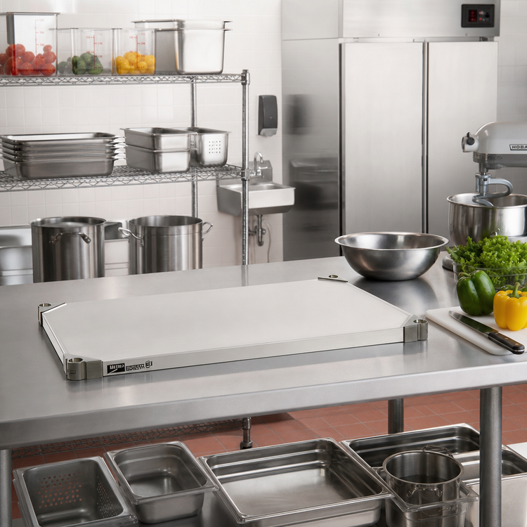 Product image #2 for Metro Super Erecta 36-Inch x 24-Inch Solid Type 304 Stainless Steel Shelf, Autoclavable/Cart-Washable