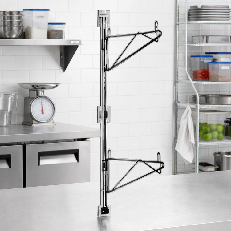 Product image #2 for Eagle Adjustable Post Wire Wall Mount Prepackaged End Unit for 18-Inch Deep Shelves, 33-Inch Posts, Chrome Finish