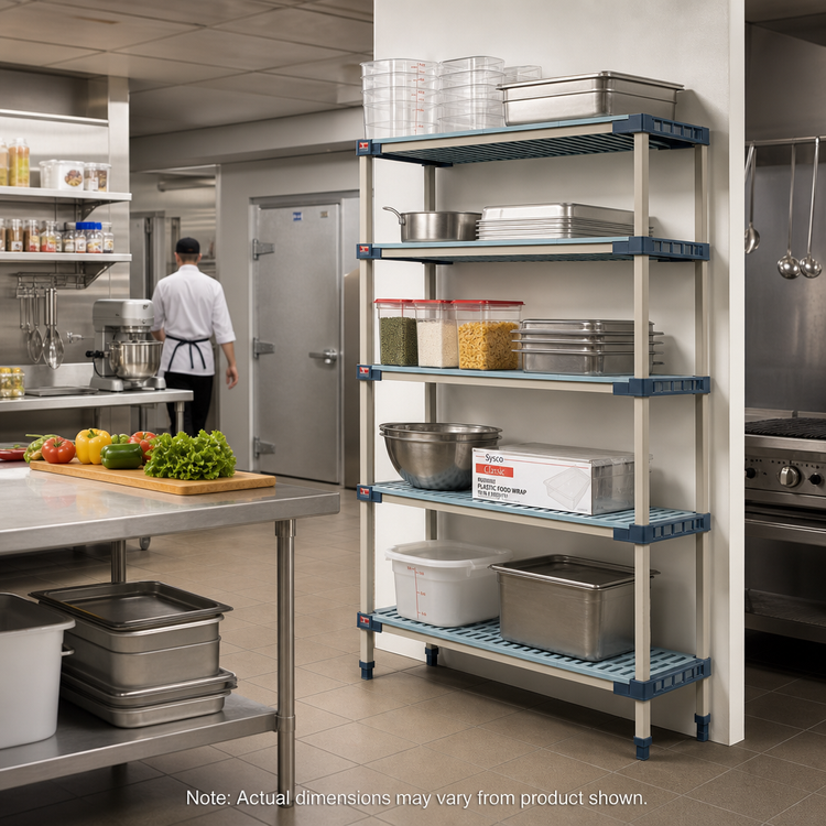 Product image #2 for MetroMax 4 24"W x 18"D x 74"H 5-Shelf Add-On All-Polymer Shelving Unit