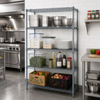 Thumbnail image #2 for Quantum WR63-2148GY 48"W x 21"D x 63"H Stationary 4-Shelf Wire Shelving Starter Kit, Gray Epoxy Finish