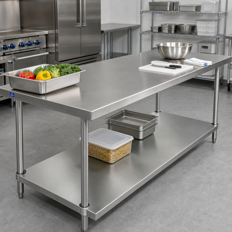 Product image #2 for Advance Tabco 18 Gauge Stainless Steel Work Table Undershelf for 108 x 36 Inch Tables