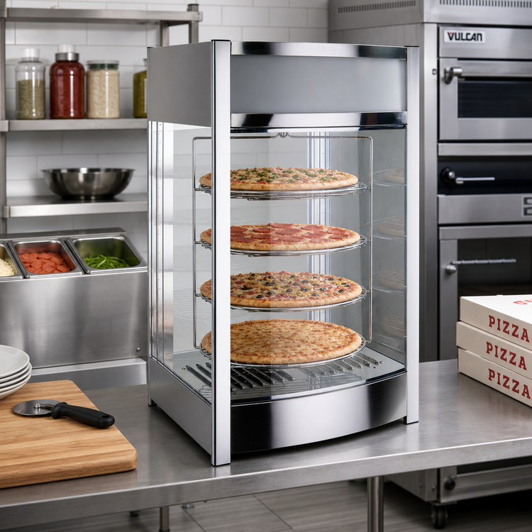 Product image #3 for Winco Countertop Hot Food Display Merchandiser for 4 14-Inch Pizzas
