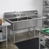 Thumbnail image #2 for Economy 2-Compartment Stainless Steel Sink with Right-Hand Drainboard, 52-1/2 Inch