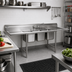 Thumbnail image #2 for Eagle Group 314-24-3-24 Three Compartment Stainless Steel Sink with Left & Right Drainboards