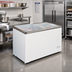 Thumbnail image #2 for Omcan USA Ice Cream Chest Freezer, 7.1 Cu. Ft., with 2 Sliding Flat Glass Doors, Lock, Basket, and Casters