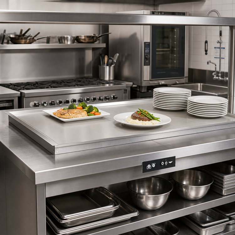 Product image #2 for Vollrath FC-4HS-42120-SSR Recessed Drop-In Heated Shelf, 44 in., Dual Zone, Stainless Steel, 120V