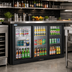 Thumbnail image #2 for KoolMore 53-Inch Three-Section Back Bar Refrigerator with 3 Sliding Glass Doors, 11.3 Cu. Ft., Black