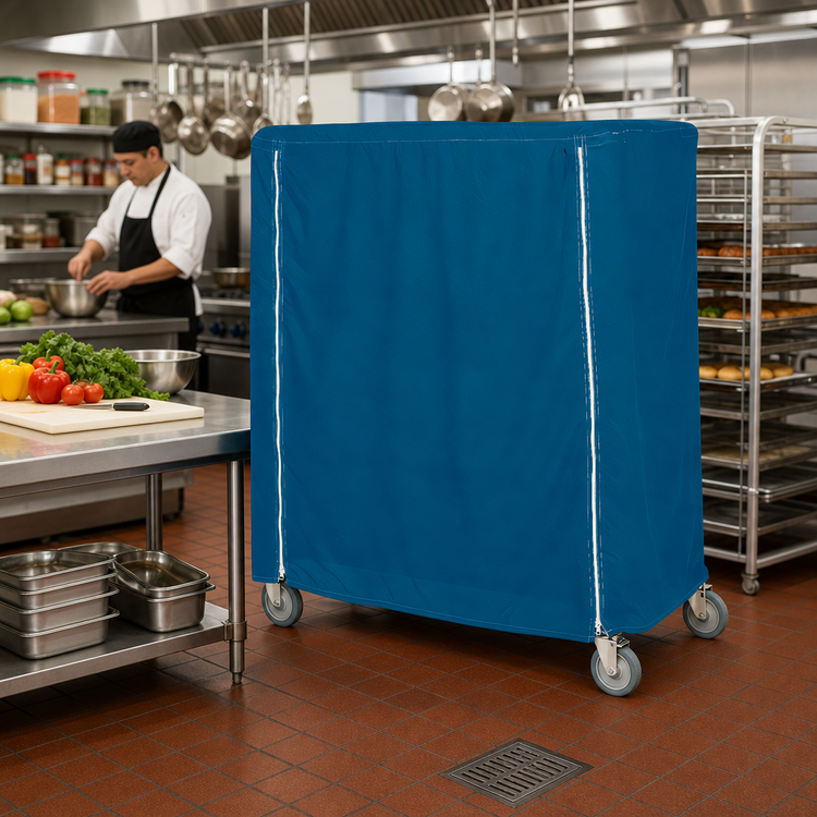 Product image #2 for Metro Mariner Blue Waterproof Cart Cover for 36 x 18 x 54 Inch Queen Mary & Banquet Carts