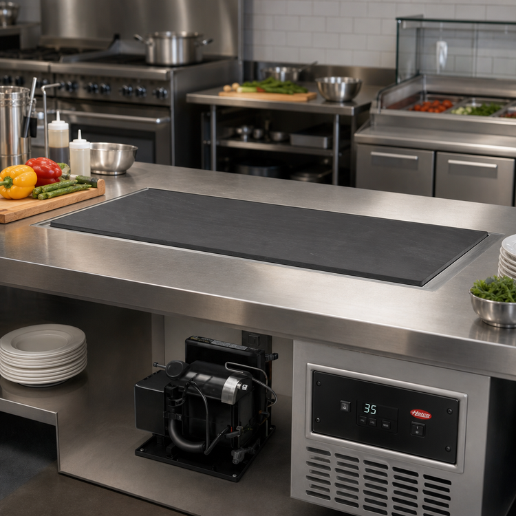 Product image #2 for Hatco HCSBFR-36-I 36-Inch Built-In Flush Top Hot/Cold Shelf with Remote Refrigeration, Hardcoat Aluminum