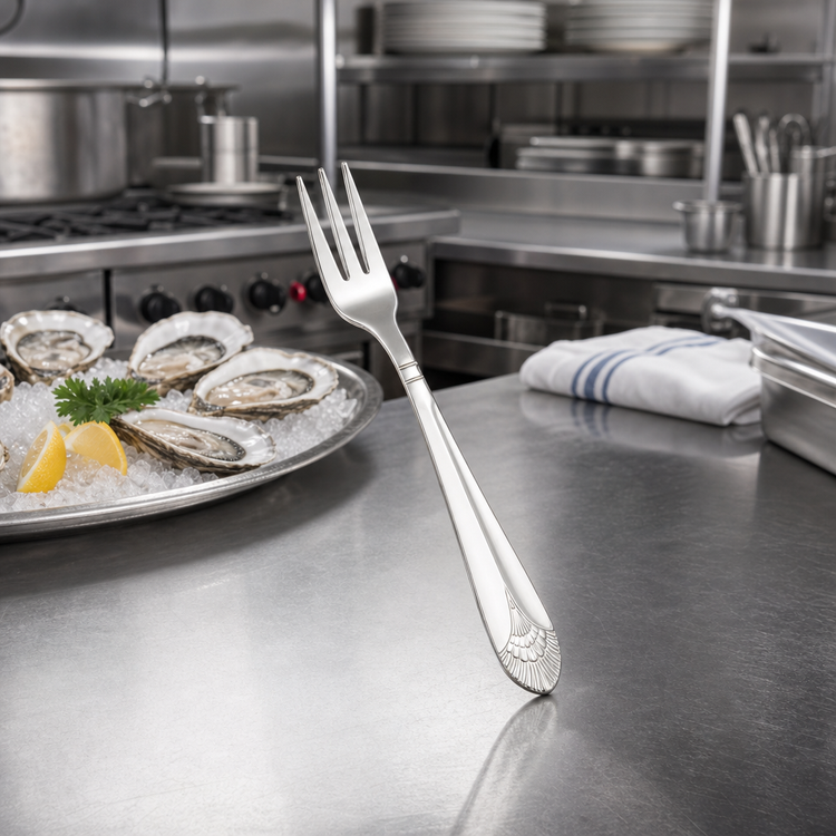Product image #3 for Winco Peacock 5-3/4-Inch Oyster Fork, 18/8 Stainless Steel, Extra Heavyweight, Mirror Finish