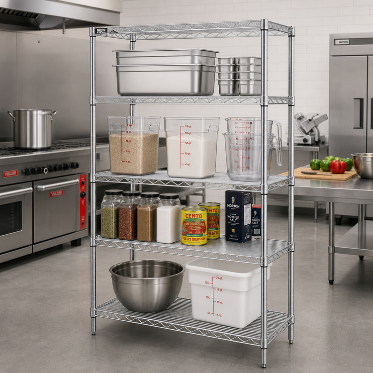 Product image #2 for Metro Super Erecta Brite 4-Shelf Starter Wire Shelving Unit, 24"W x 21"D x 63"H