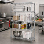 Thumbnail image #2 for Metro Super Erecta N416BR 4-Shelf Starter Wire Shelving Unit, 24"W x 21"D x 63"H, Zinc Finish