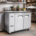 Thumbnail image #2 for 48-Inch Two-Section Stainless Steel Back Bar Cooler with Solid Doors and Side-Mounted Self-Contained Refrigeration