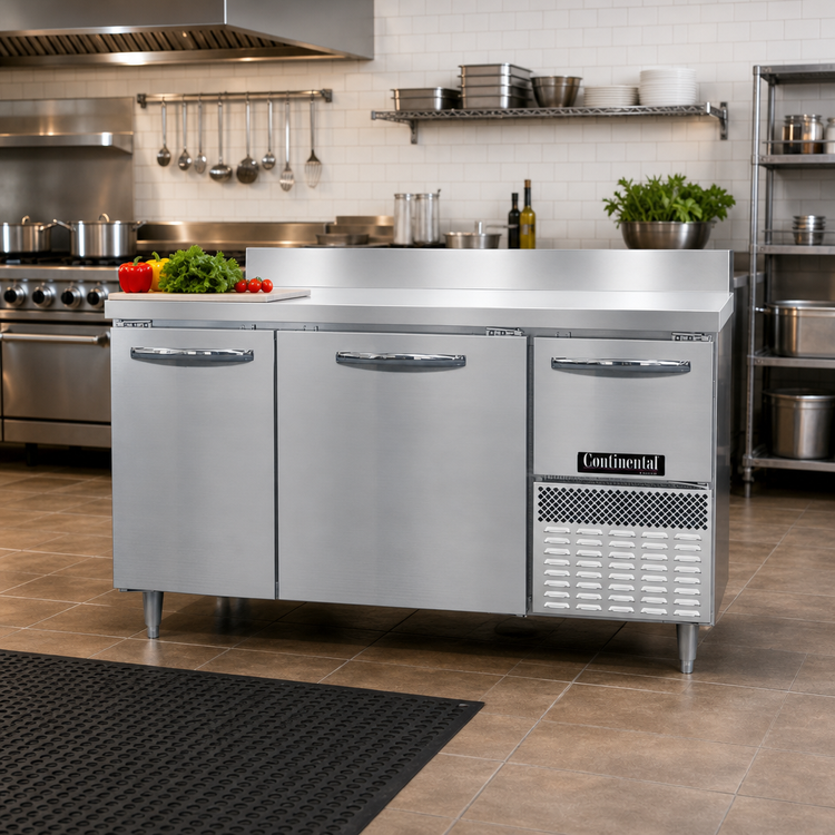 Product image #2 for Continental Refrigerator DFA60NSSBS Designer Line 60" Two-Section Worktop Freezer with Backsplash