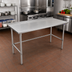 Thumbnail image #2 for John Boos Stallion 120-Inch x 30-Inch Stainless Steel Work Table with 16-Gauge Top and 1-1/2-Inch Rear Up-Turn