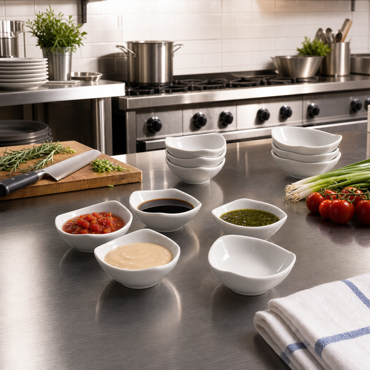 Product image #2 for Squound Ceramic Sauce Cup, 1-1/2 oz., 2-3/4 in. Dia. x 1 in. H