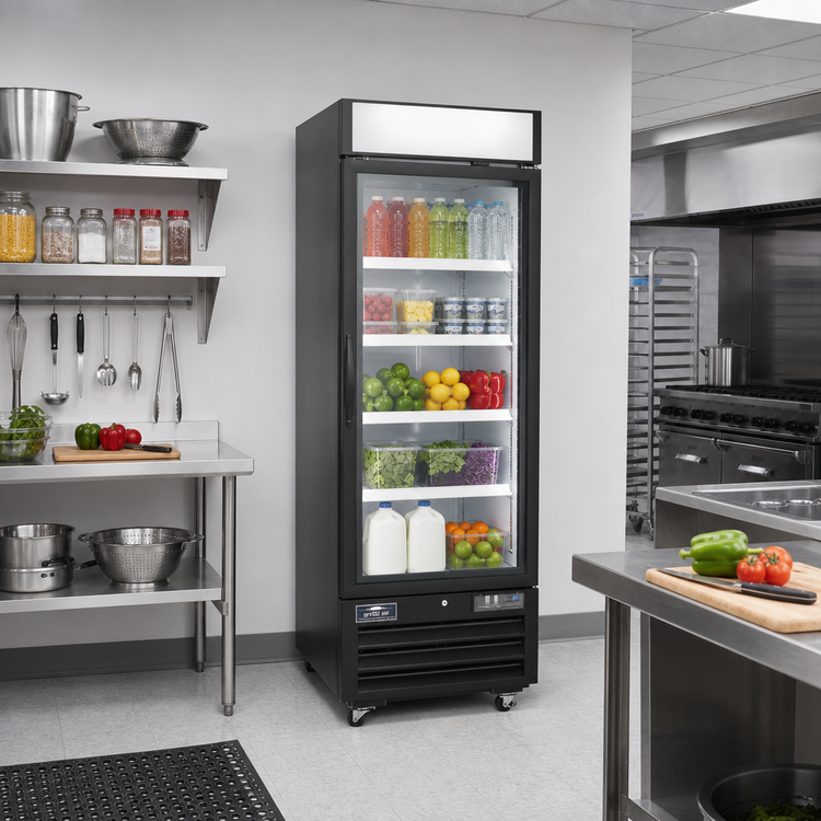 Product image #2 for Arctic Air ARGDM23 27-Inch Single-Section Glass Door Merchandiser Refrigerator, 23 Cu. Ft., Black