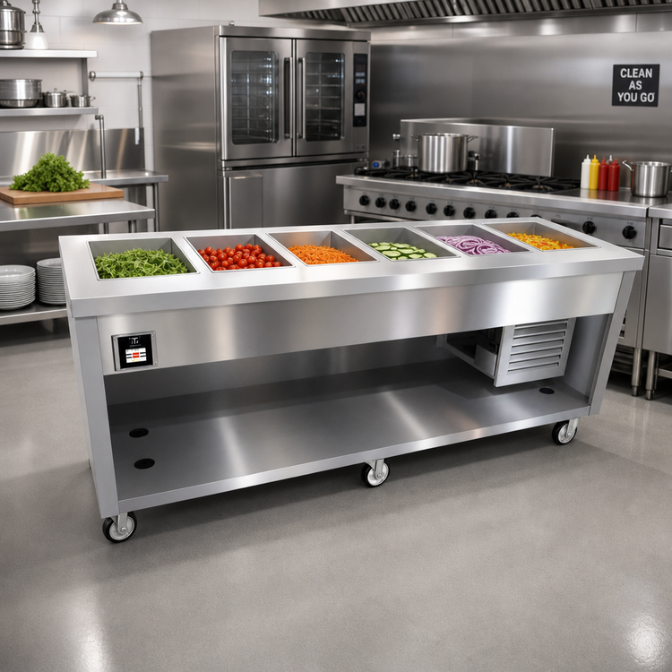 Product image #2 for Thurmaduke TFCP-88SS-N7 88-Inch 6-Pan Flush Mount Mobile Cold Pan Unit
