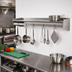 Thumbnail image #2 for Eagle Group Wall-Mount Stainless Steel Pot Rack Shelf with Removable Hooks, 48 x 10 Inches