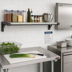 Thumbnail image #2 for Cambro Camshelving® Elevation EWSSK1842S580 18 x 42 Inch Wall-Mounted Solid Shelf Kit, Graphite, Antimicrobial Protection