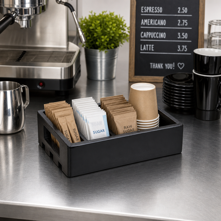 Product image #3 for American Metalcraft Espresso Rectangular Wooden Serving Crate, 10-1/8 Inch Long