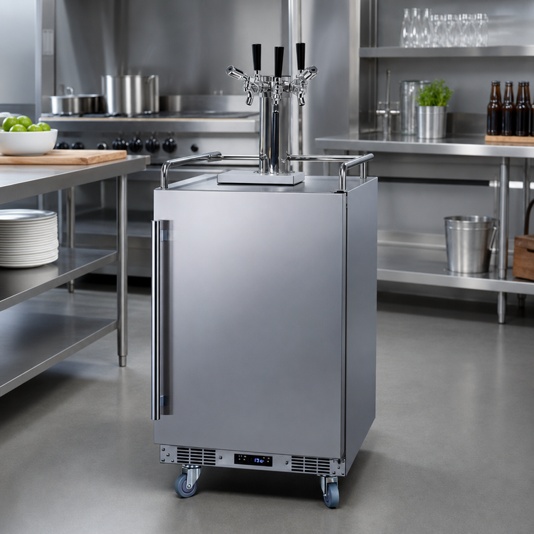 Product image #3 for 24-Inch Indoor/Outdoor Triple Tap Beer Dispenser with Stainless Steel Exterior