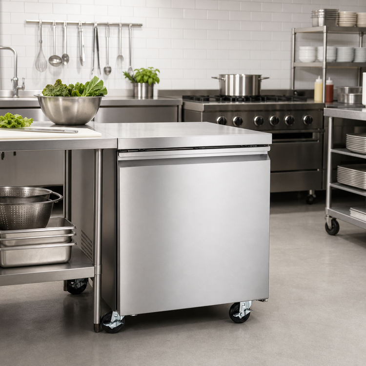 Product image #2 for Omcan USA 27-Inch Under Counter Reach-In Refrigerator, 1 Section, 6.3 Cu. Ft.