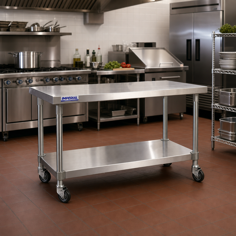 Product image #2 for Imperial IABAT-60 60-Inch Stainless Steel Equipment Stand with Open Base and Undershelf