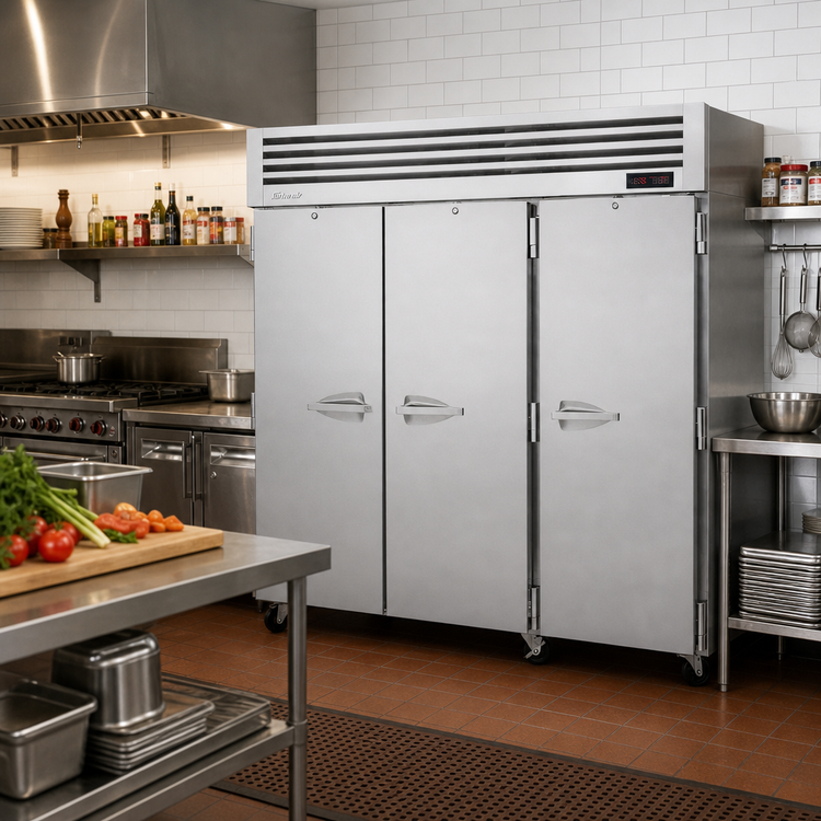 Product image #2 for Turbo Air PRO Series 3-Section Reach-In Heated Holding Cabinet, 73.9 Cu. Ft., Solid Doors