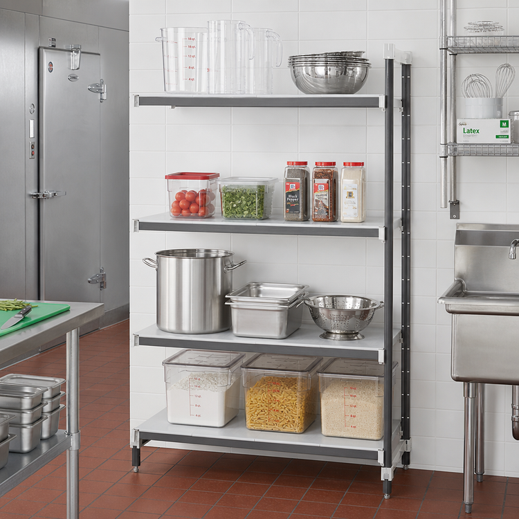 Product image #2 for Camshelving Elements XTRA 4-Tier Solid Stationary Add-On Shelving Unit, 24W x 48L x 64H, Speckled Gray