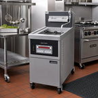 Thumbnail image #2 for Henny Penny OFG341.0 Gas Open Fryer, 1 Well, 90 lb Fat Capacity, Built-In Filter, Stainless Steel, Computer Controls, Casters
