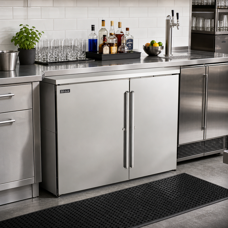 Product image #3 for Perlick BBRN40 Two-Section Narrow Door Remote Back Bar Refrigerator Cabinet, 40 Inch Wide