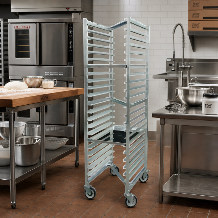 Product image #2 for John Boos Front-Load Nesting Mobile Aluminum Bun Pan Rack, 20-Pan Capacity