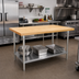 Thumbnail image #2 for Advance Tabco 60 Inch x 30 Inch Maple Top Work Table with Stainless Steel Legs and Adjustable Undershelf