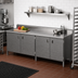 Thumbnail image #2 for John Boos Enclosed Base Work Table with Hinged Doors, 108 x 24 Inches, 16-Gauge Stainless Steel Top, 5-Inch Backsplash